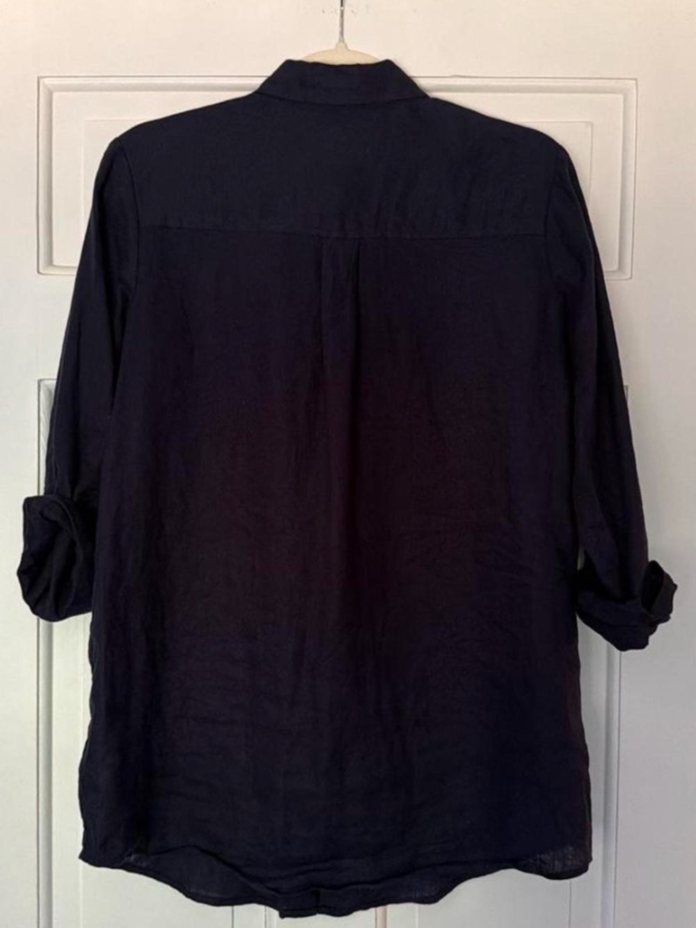 Gap 100% linen oversized shirt in navy blue, size XS - Picture 4 of 5